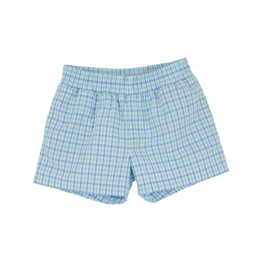 Sheffield Shorts, Sunrise Blvd. Blue & Turks Teal Chandler with Sunrise Blvd. Blue Stork