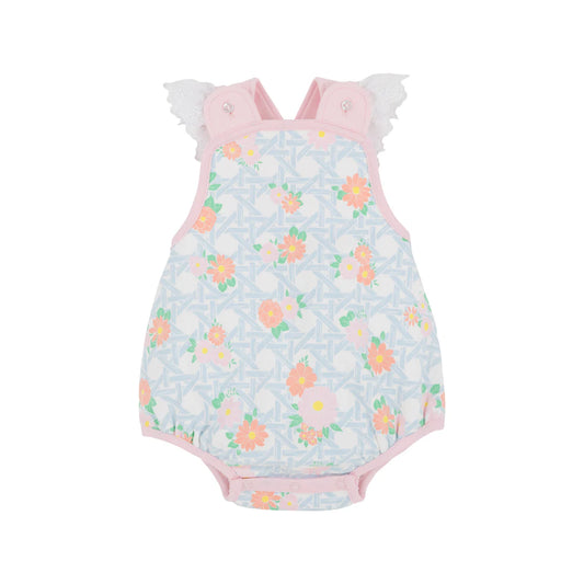 Saylor Sunsuit, Cayman Island Cane with Palm Beach Pink