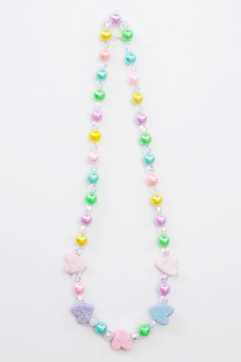 Pastel Glitter Heart Necklace