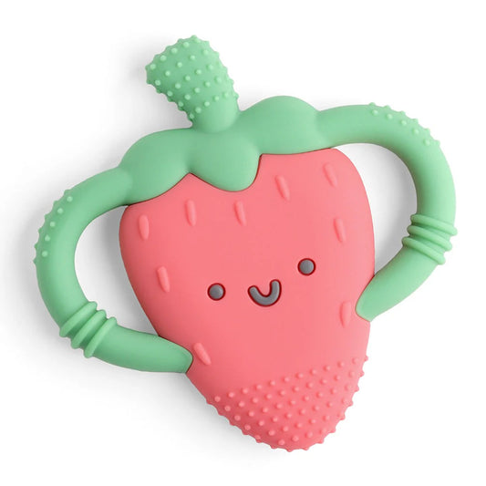 Chew Crew™ Silicone Handle Teether, Bonnie the Strawberry