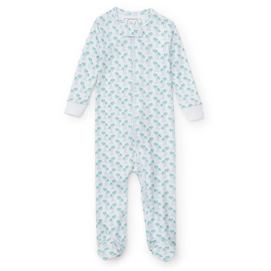 PARKER BOYS' ZIPPER PAJAMA - PALM TREE ISLE BLUE