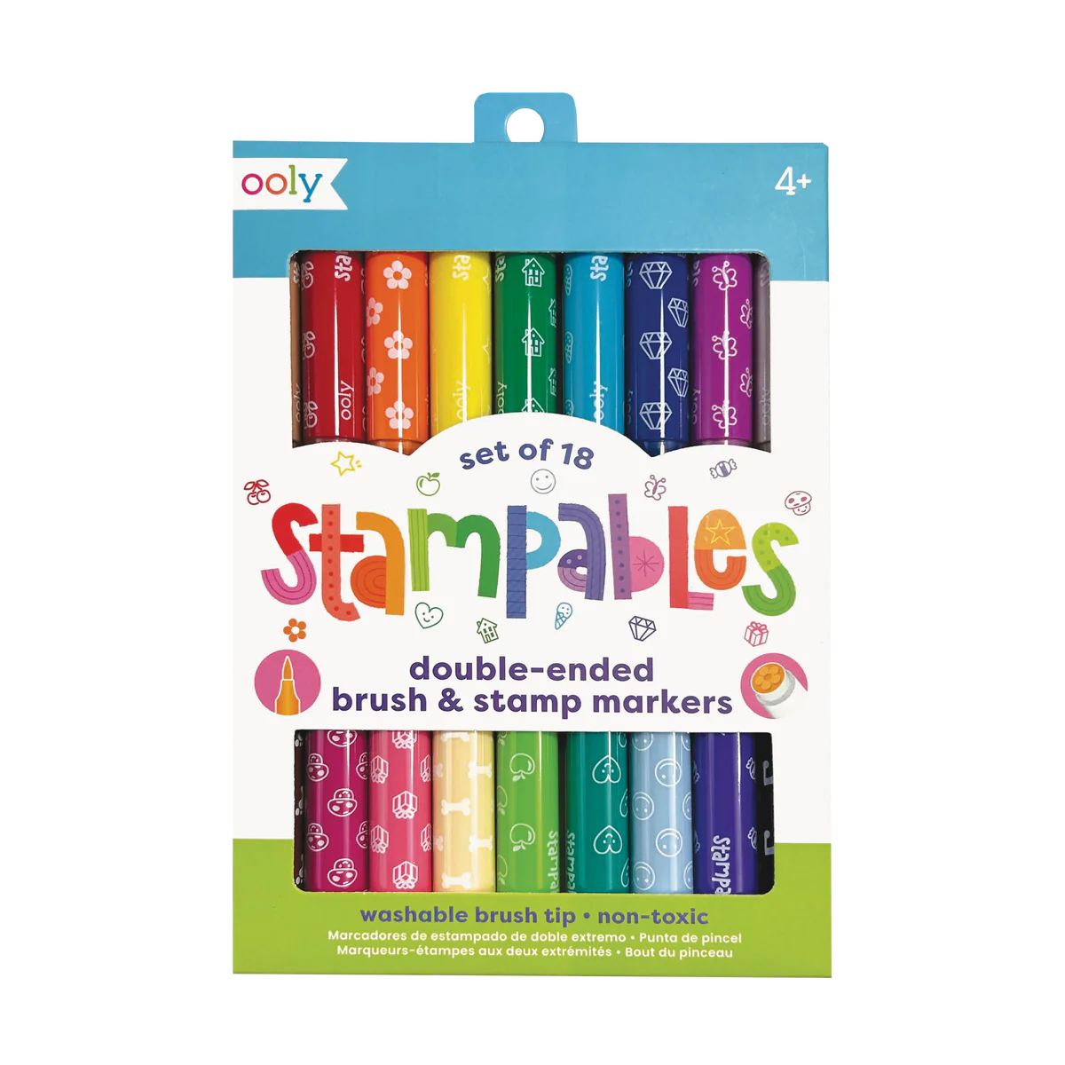 Stampables Double-Ended Stamp & Brush Markers - Set of 18