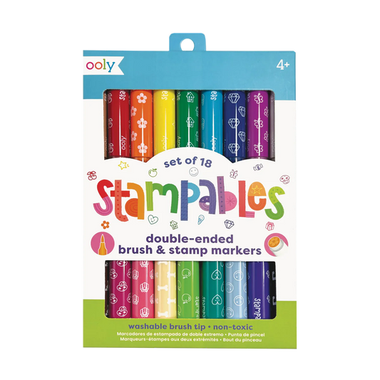 Stampables Double-Ended Stamp & Brush Markers - Set of 18