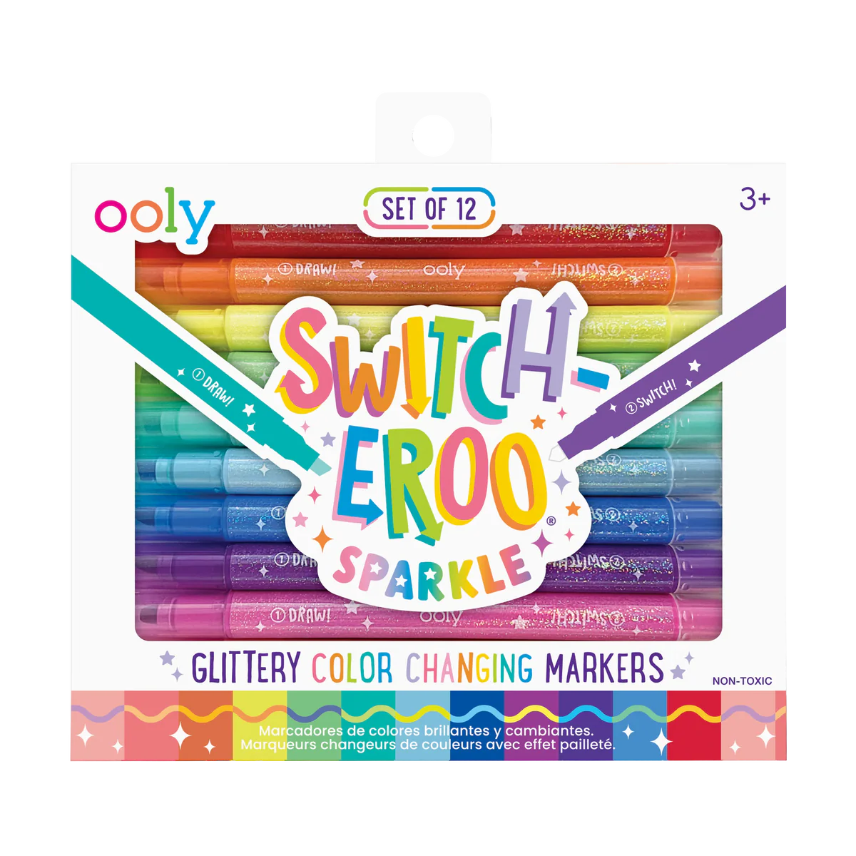 Switch-Eroo Sparkle Glittery Color Changing Markers - Set of 12