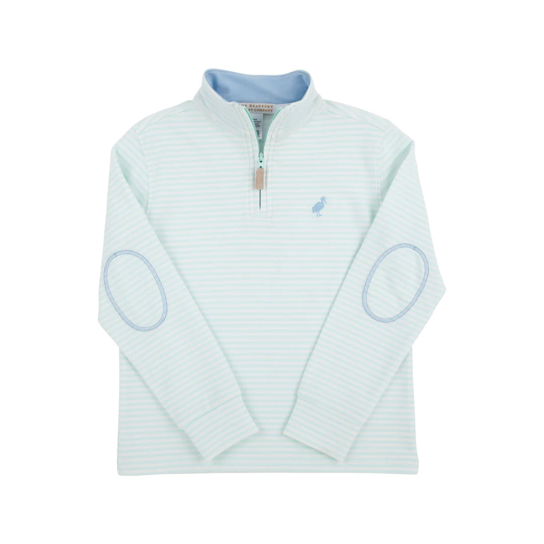 Hayword Half Zip, Sea Island Sea Foam Stripe with Kennedy Cruise Stripe with Beale Street Blue Stork