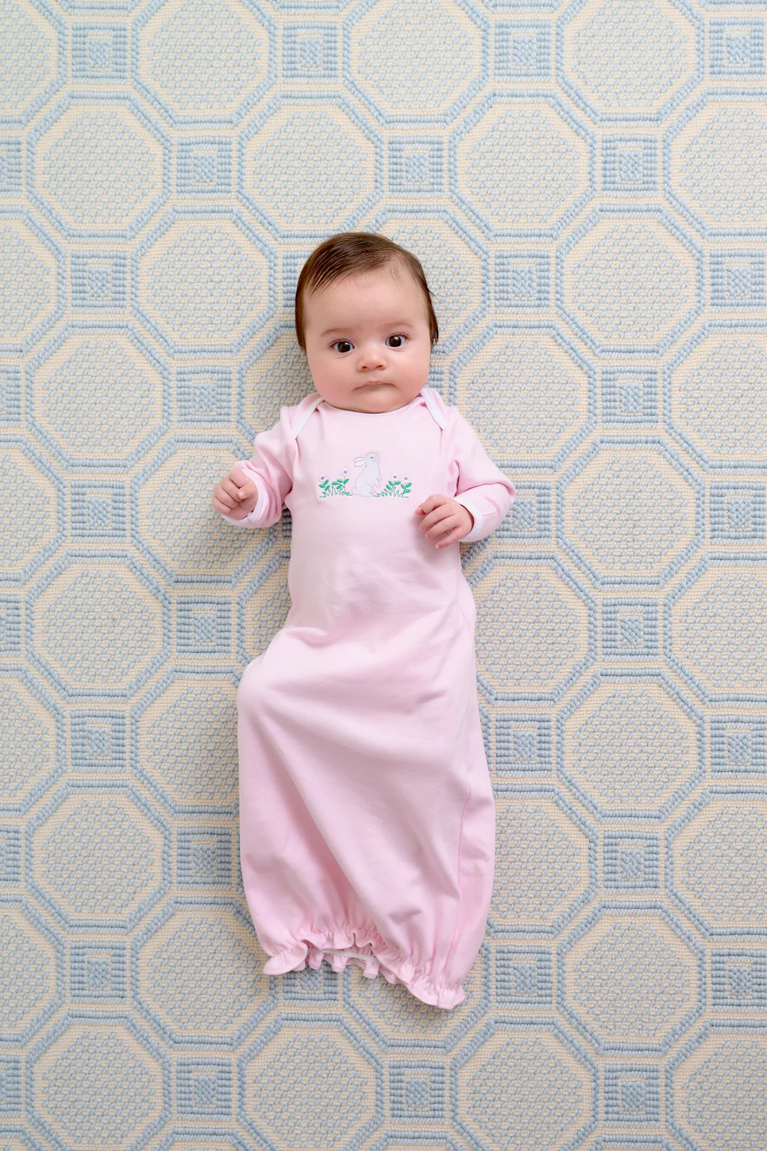 Adorable Everyday Set, Palm Beach Pink with Bunny Embroidery