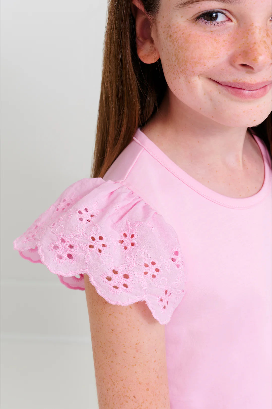 Ellen’s Eyelet Top, Pier Party Pink