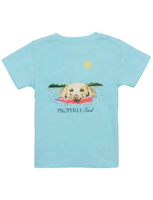 Boys Spring Retrieve SS Shirt, Aqua