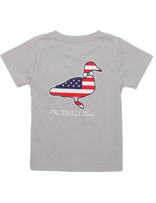 Boys Americana SS Shirt, Ice Grey