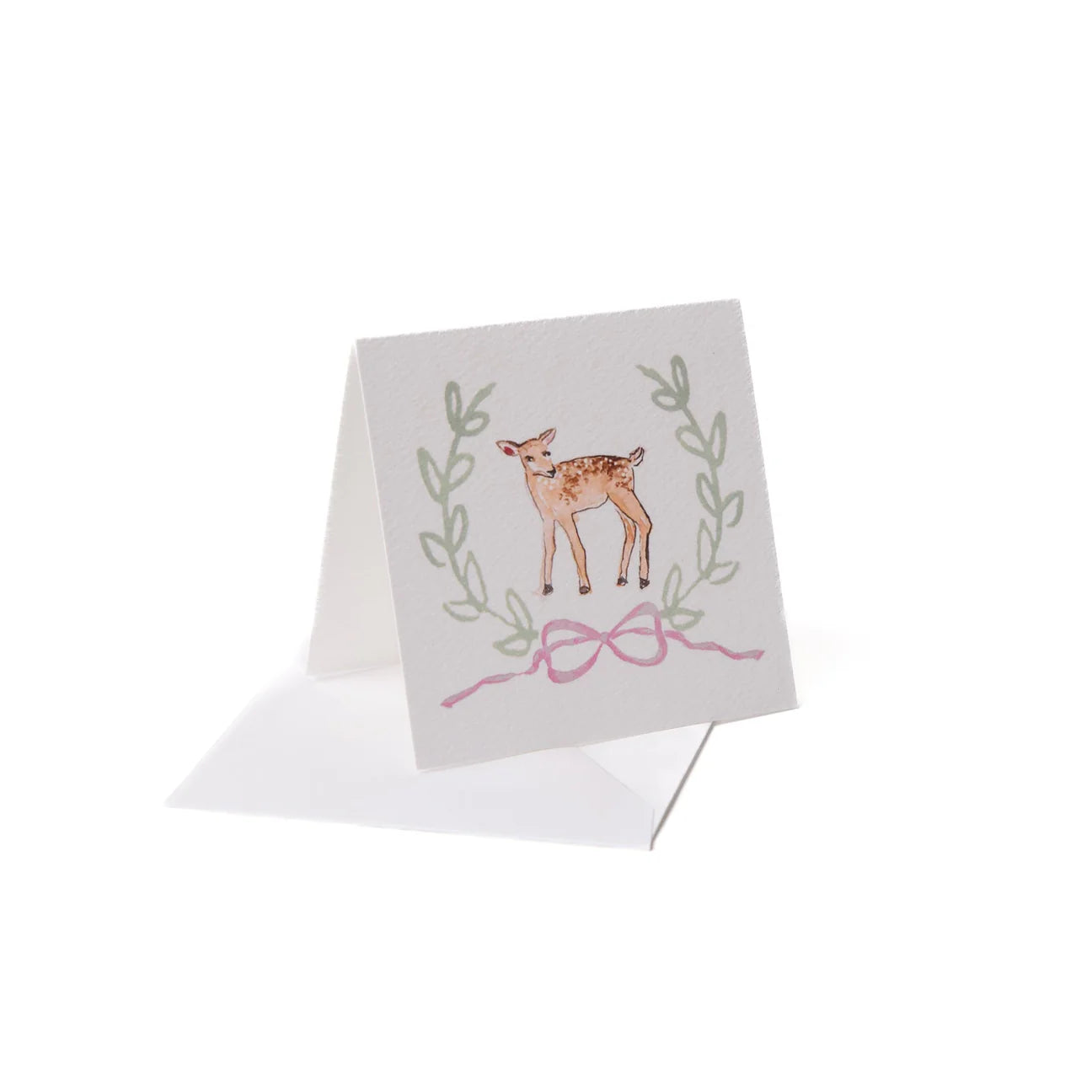 Deer with Pink Bow Enclosure Card