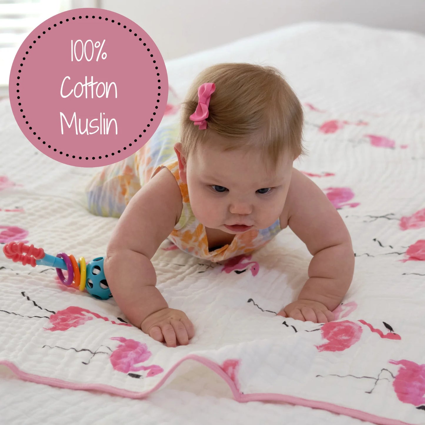 Let’s Flamingle Cotton Muslin Quilt