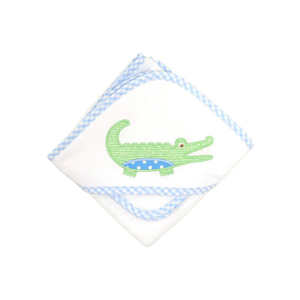 Blue Alligator Hooded Towel Set