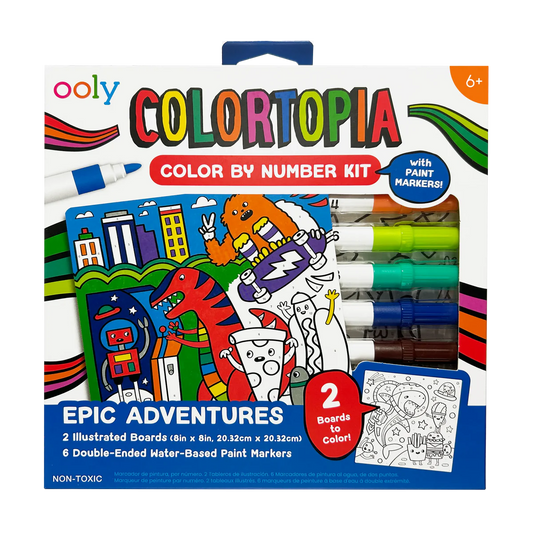 Colortopia Color By Number Paint Marker Kit - Epic Adventures