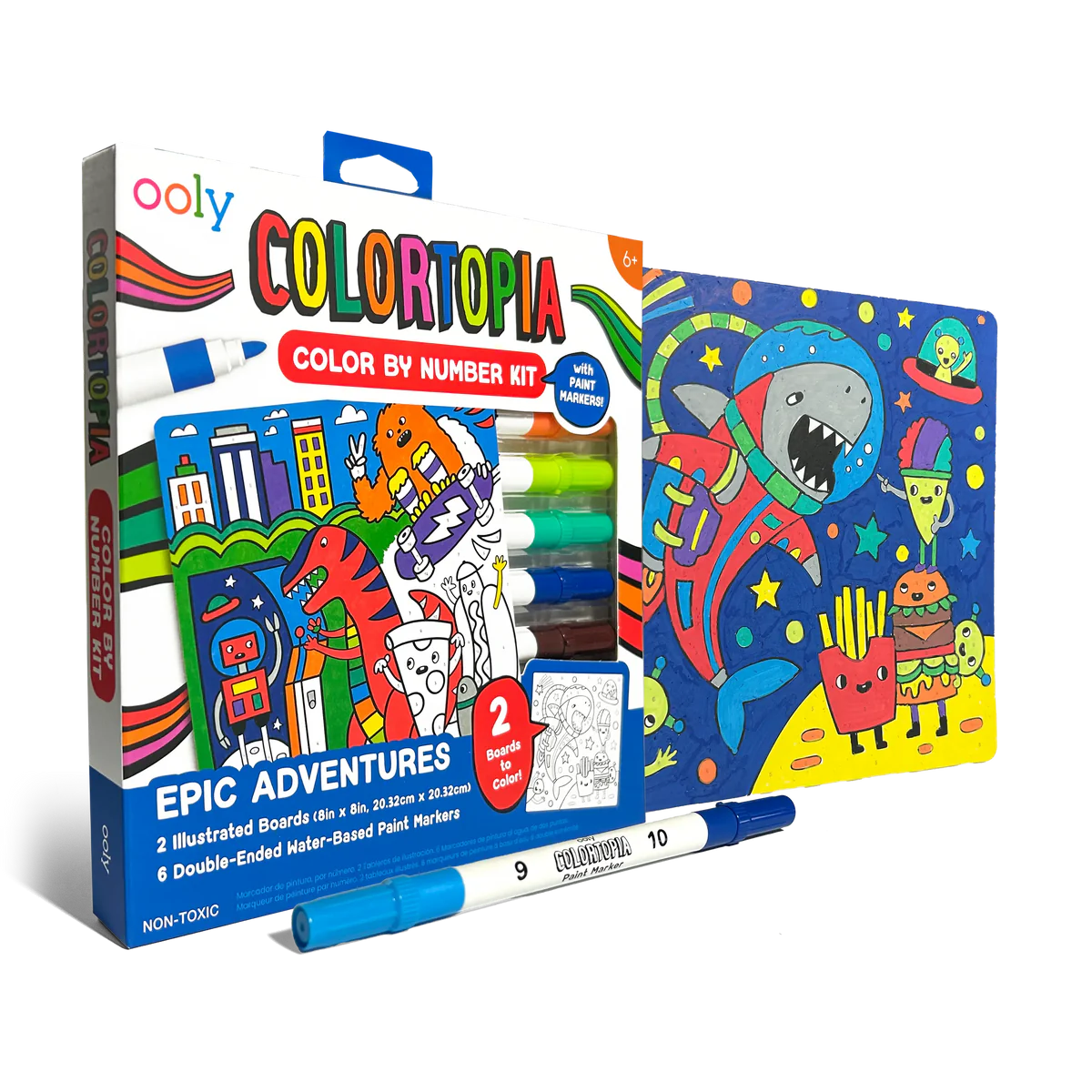 Colortopia Color By Number Paint Marker Kit - Epic Adventures