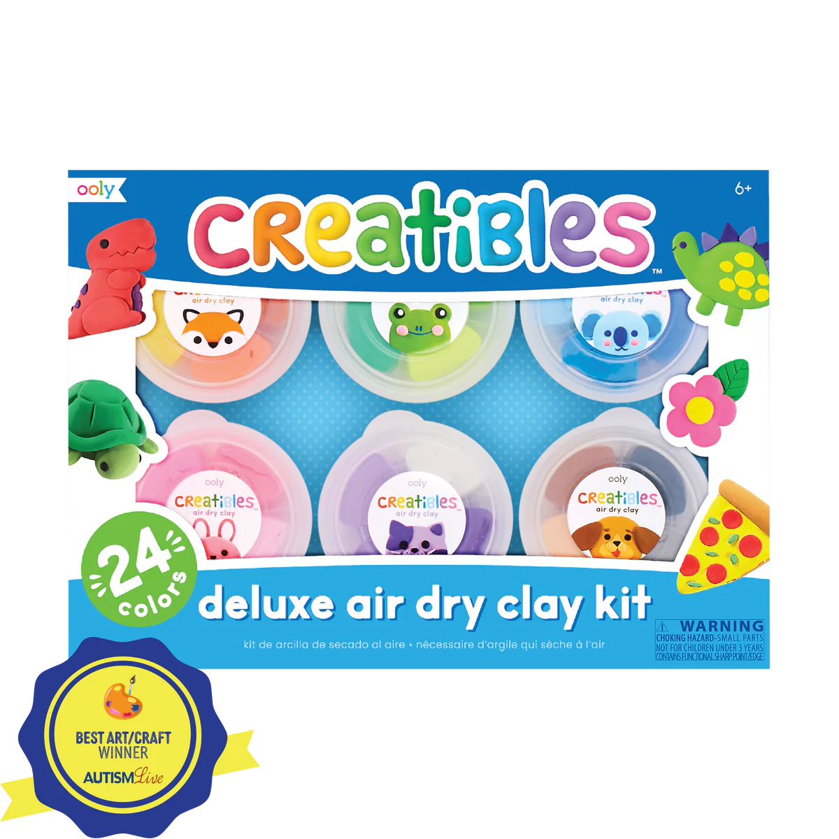 Creatibles Deluxe Air Dry Clay Kit - Set of 24 Colors