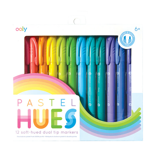 Pastel Hues Dual Tip Markers - Set of 12