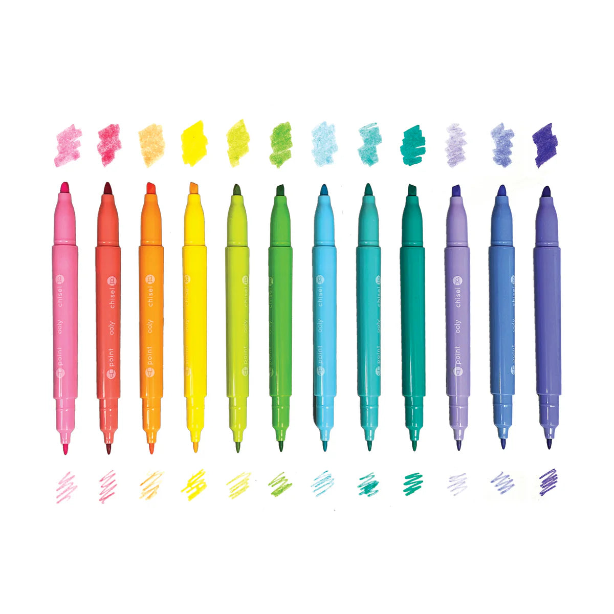 Pastel Hues Dual Tip Markers - Set of 12