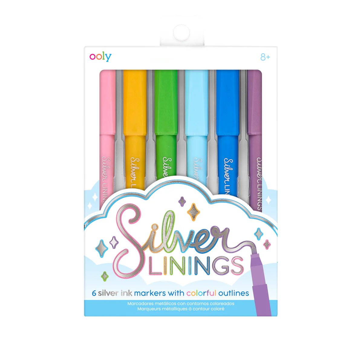 Silver Linings Outline Markers - Set of 6