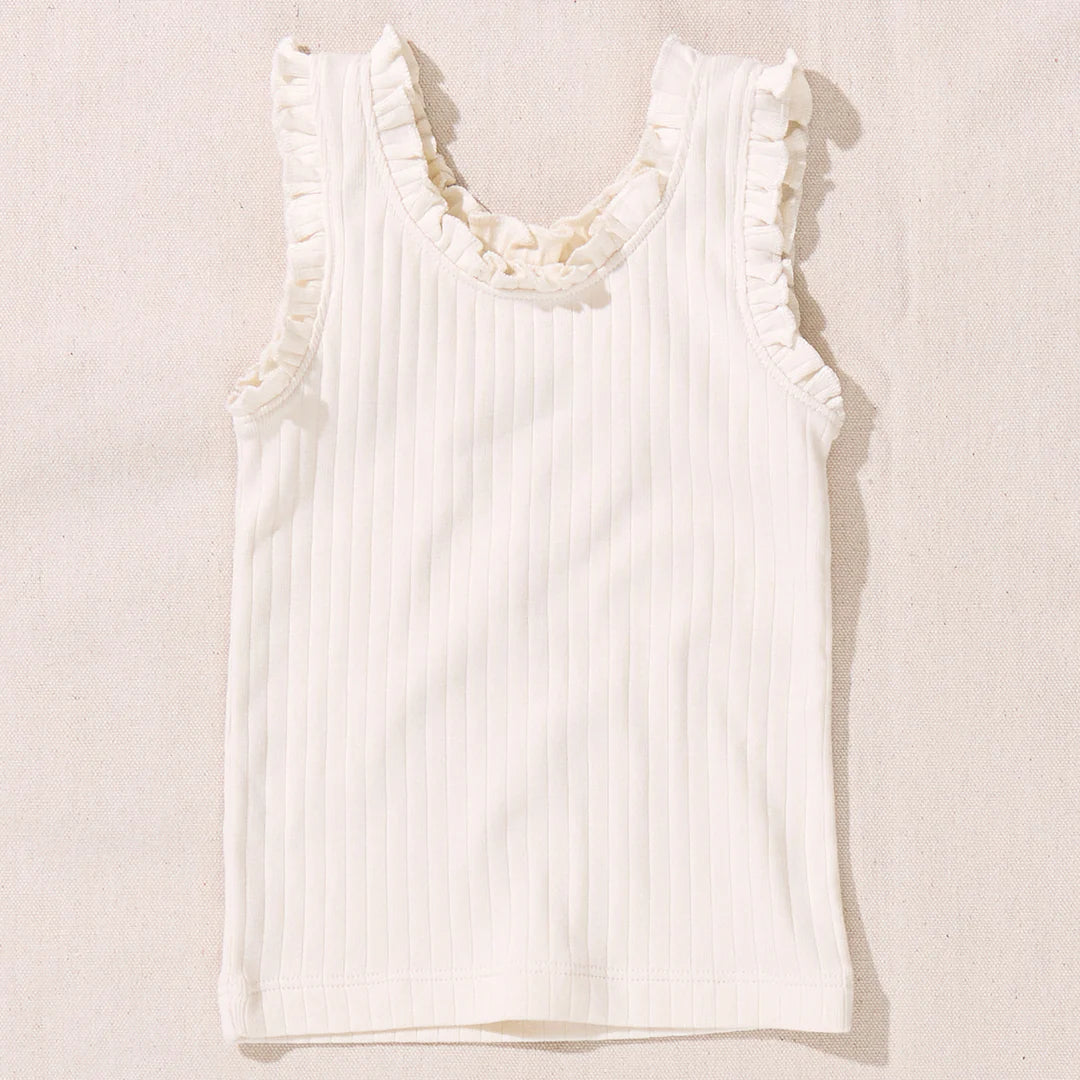 Joy Ruffle Tank, Cream