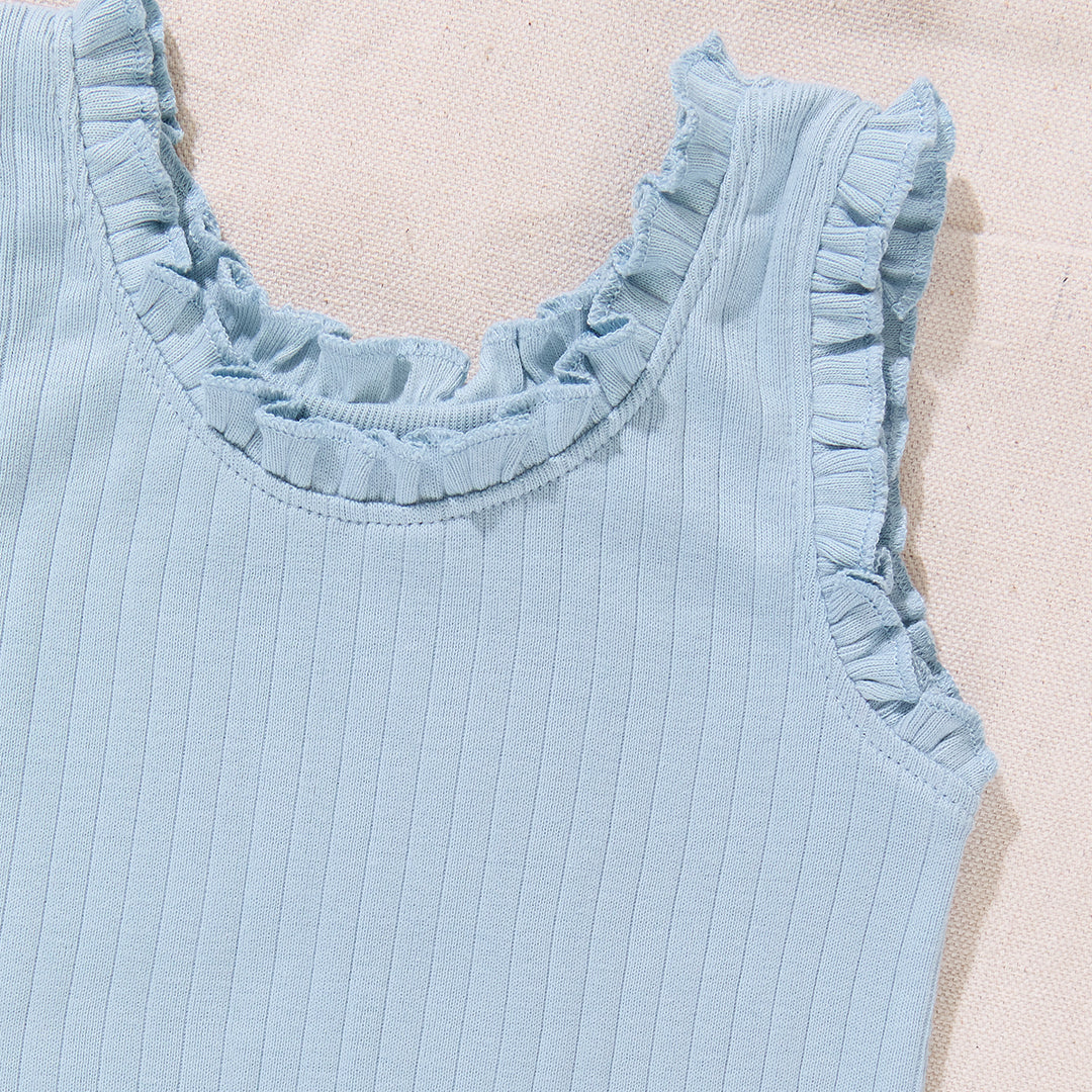 Joy Ruffle Tank, Light Blue