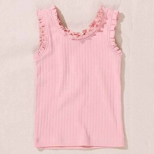 Joy Ruffle Tank, Pink