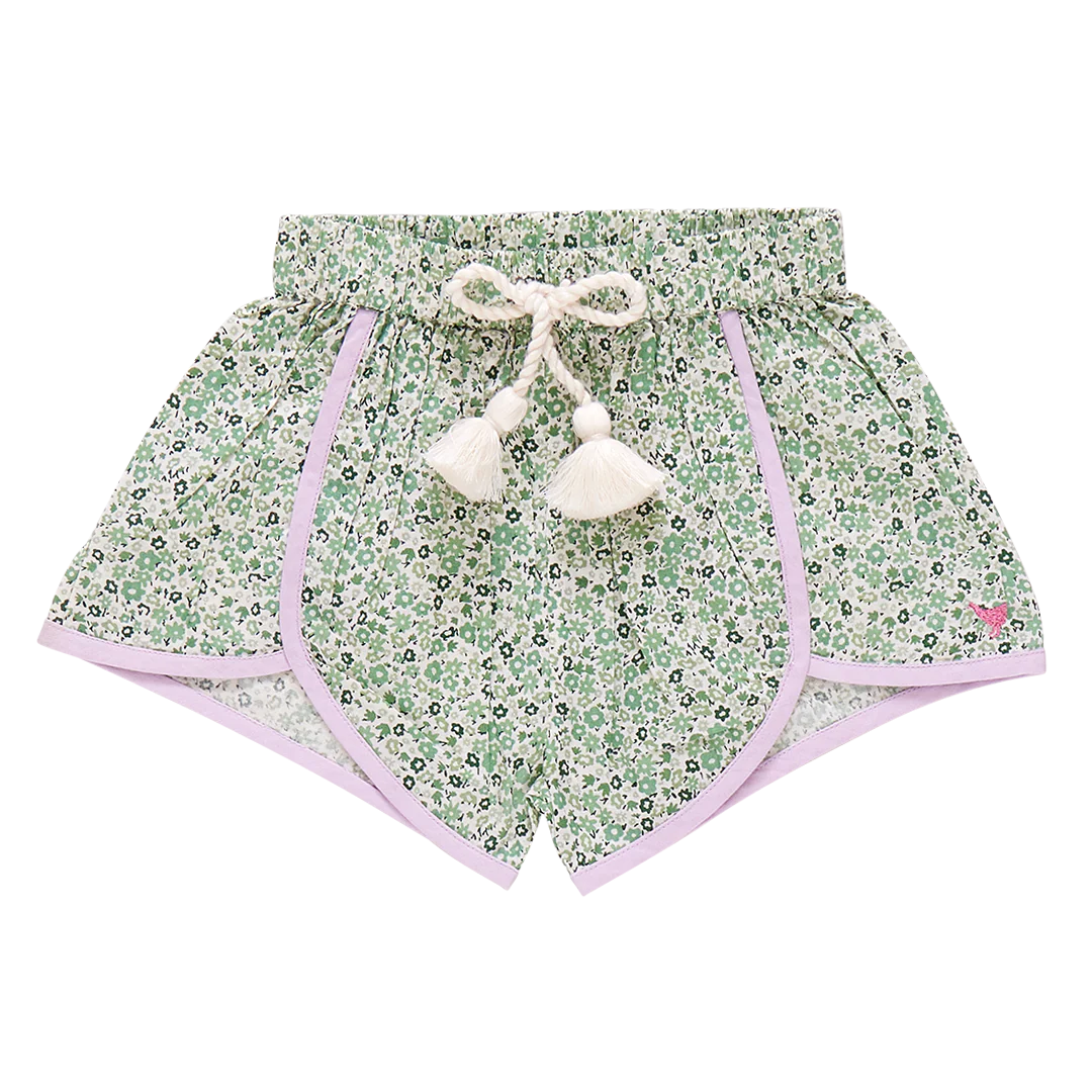 Girls Millie Short - Green Mini Ditsy