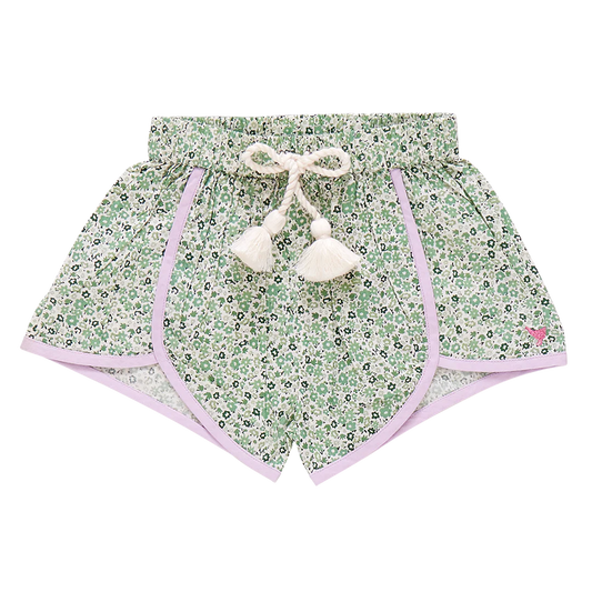 Girls Millie Short - Green Mini Ditsy