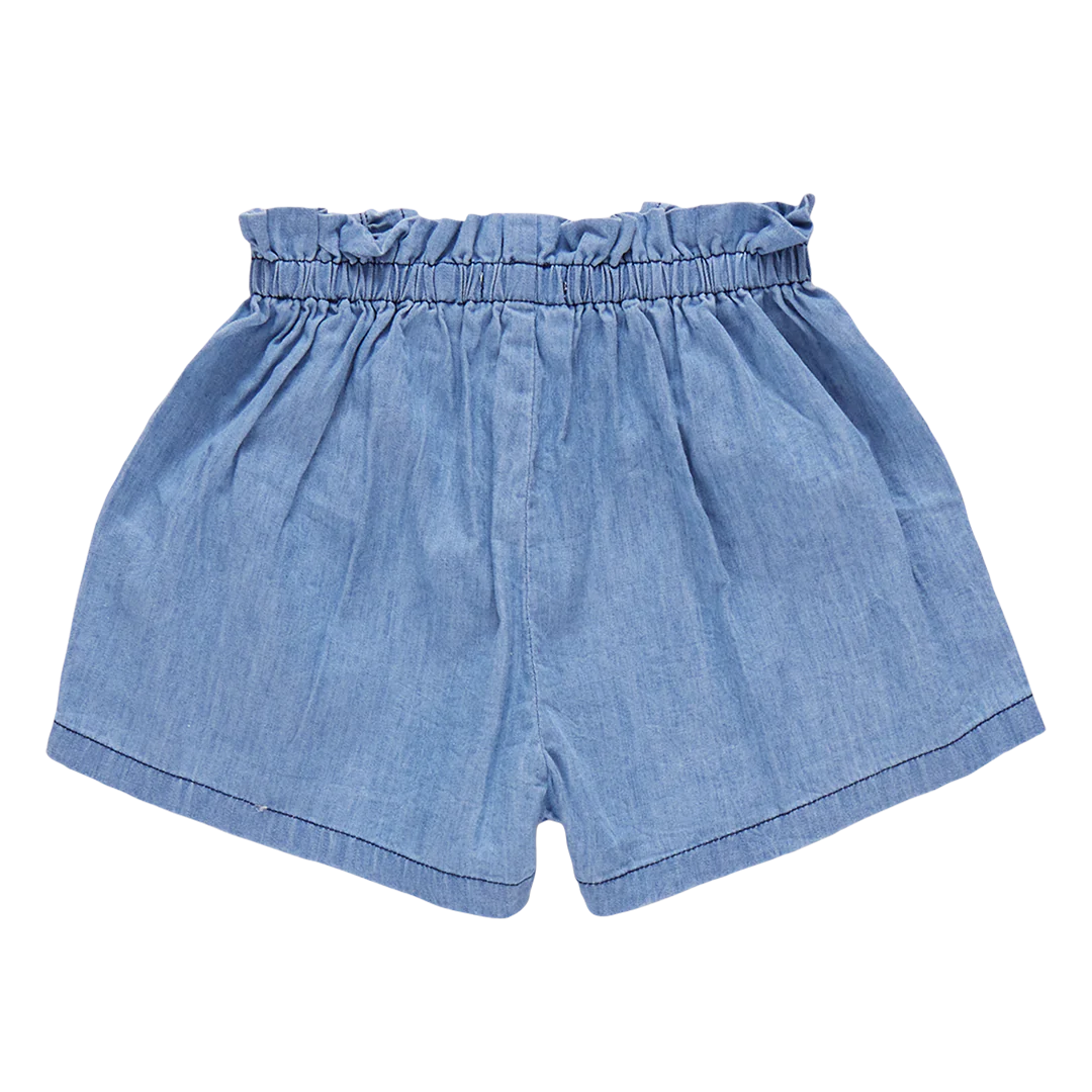 Girls Theodore Short - Medium Wash Chambray