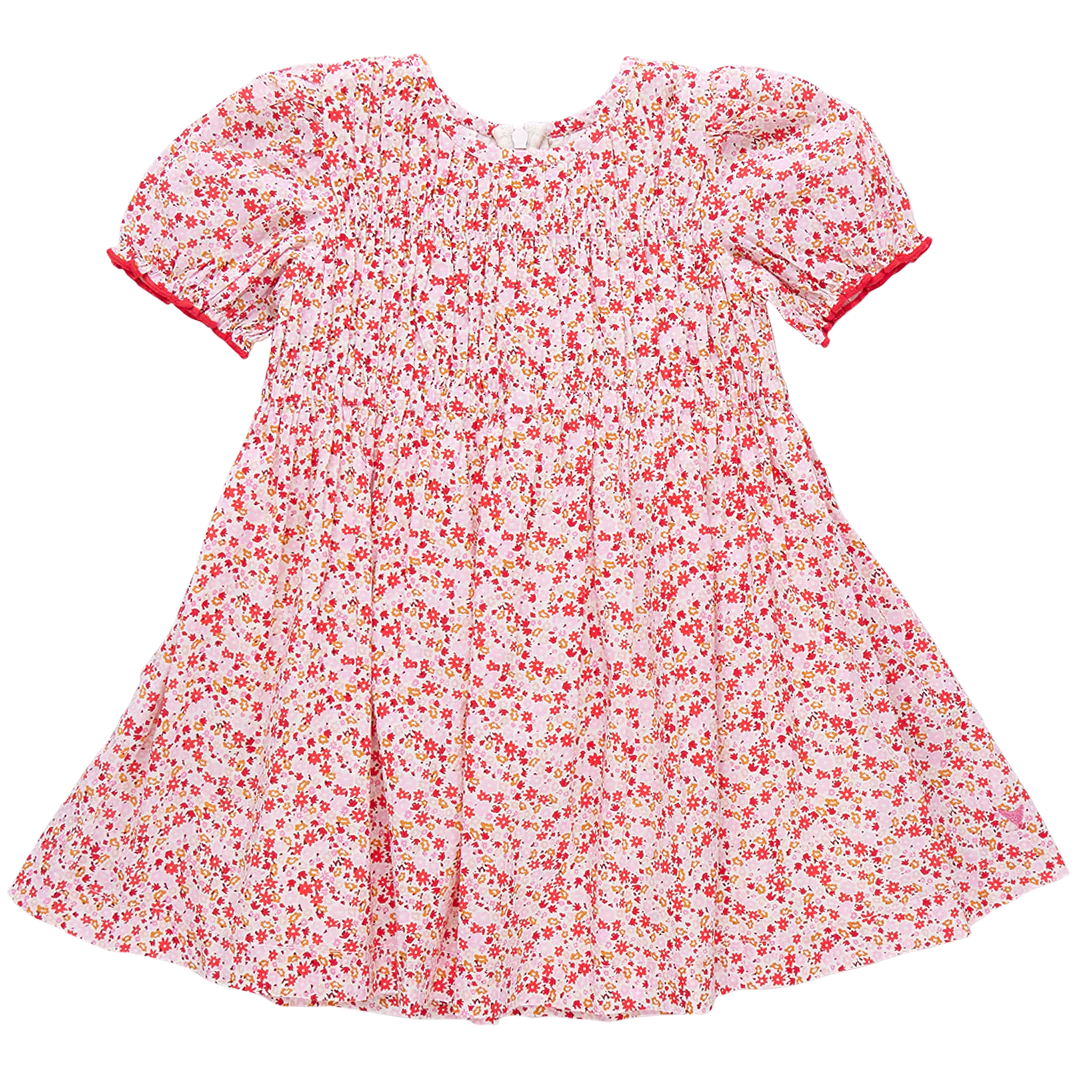 Girls Waverly Dress - Pink Mini Ditsy