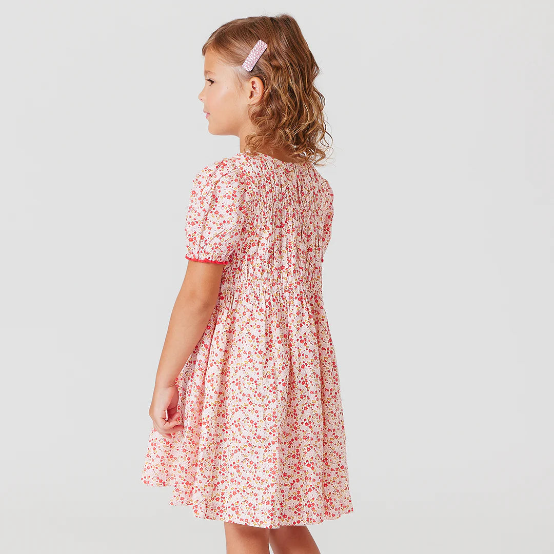 Girls Waverly Dress - Pink Mini Ditsy