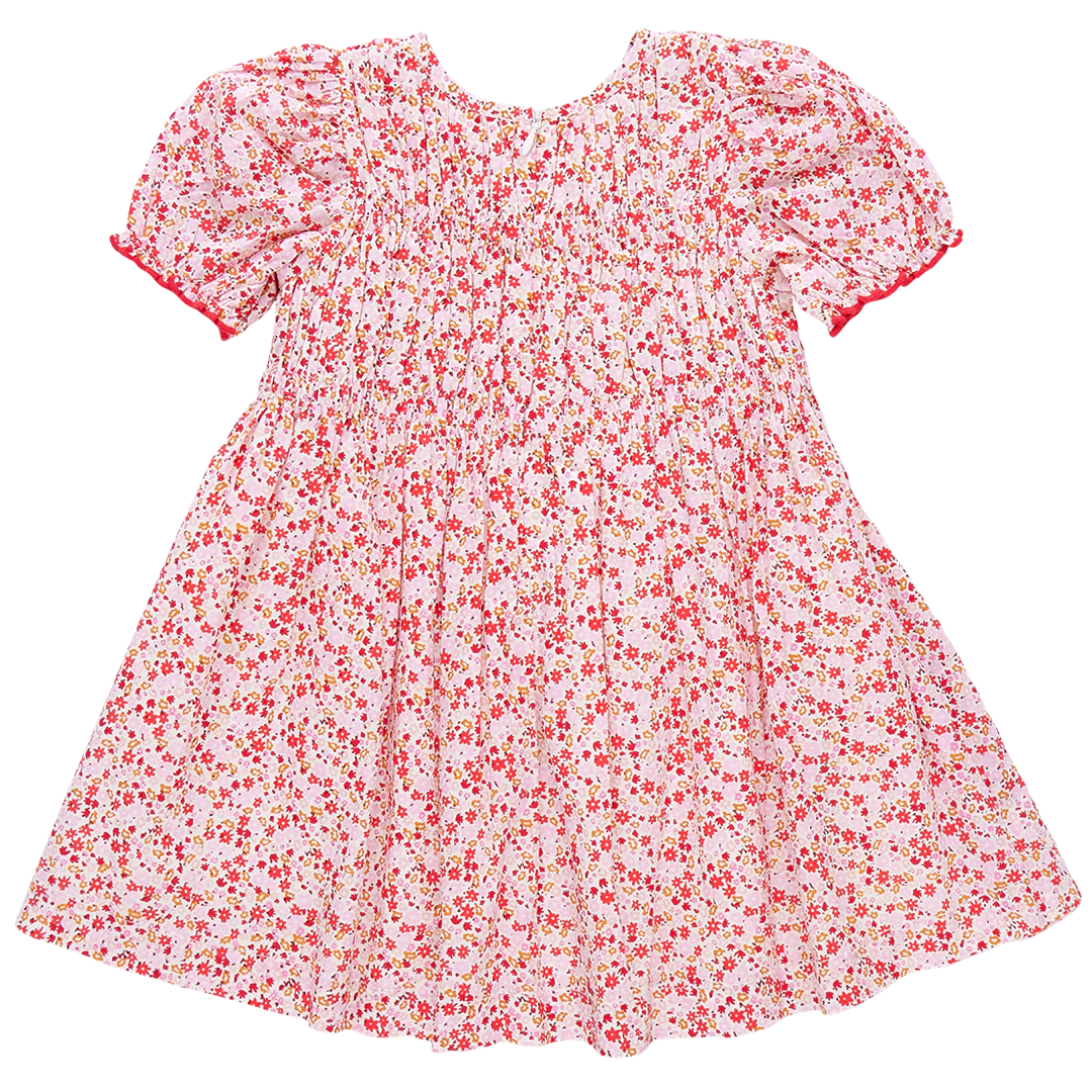 Girls Waverly Dress - Pink Mini Ditsy