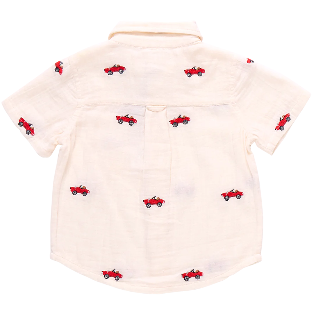 Boys Jack Shirt - Vintage Car Embroidery