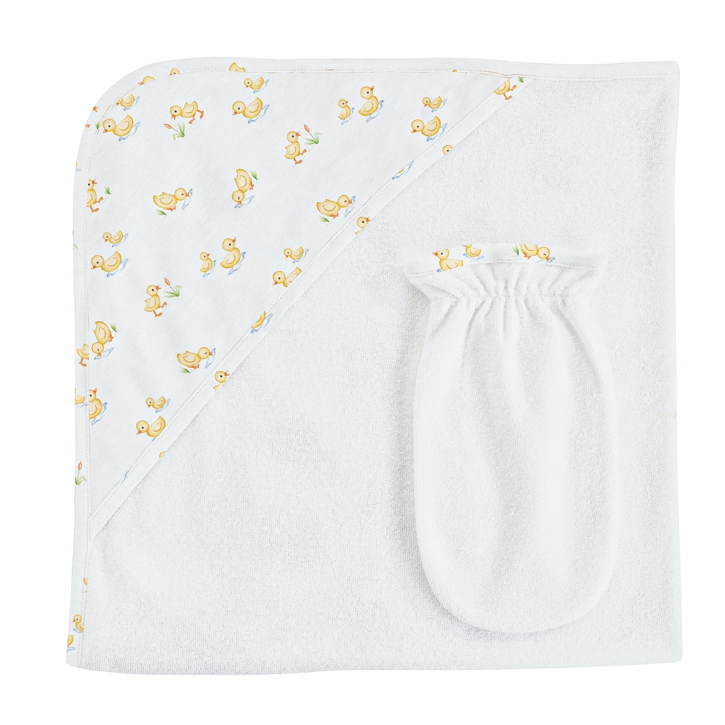 Baby Duckies Printed Hooded Towel with Mitt