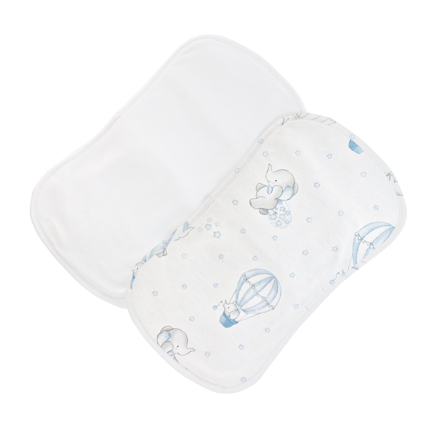 Dreamy Air Balloons Blue Printed Burp Cloth Set