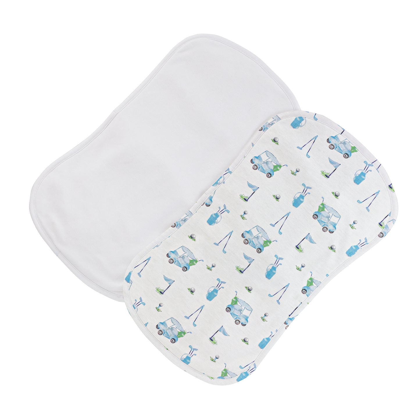 Light Blue Golf Printed Burp Cloth Set