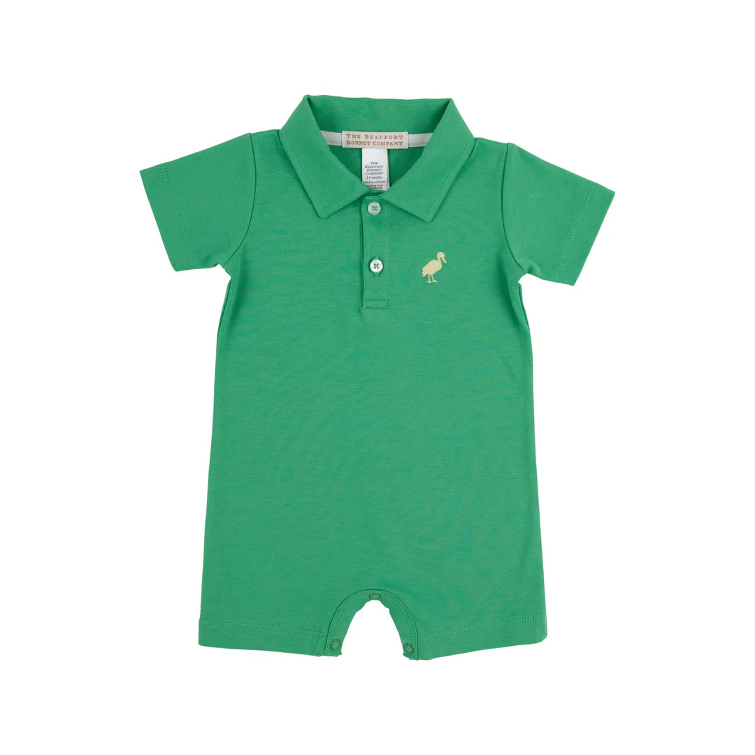 Sir Proper’s Romper, Kiawah Kelly Green with Bellport Butter Yellow Stork