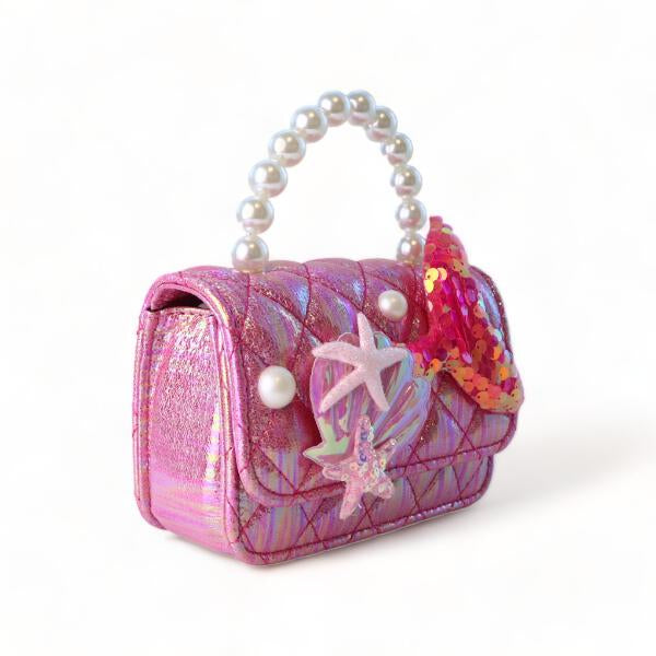 Fuchsia Mermaid Shiny Quilted Purse