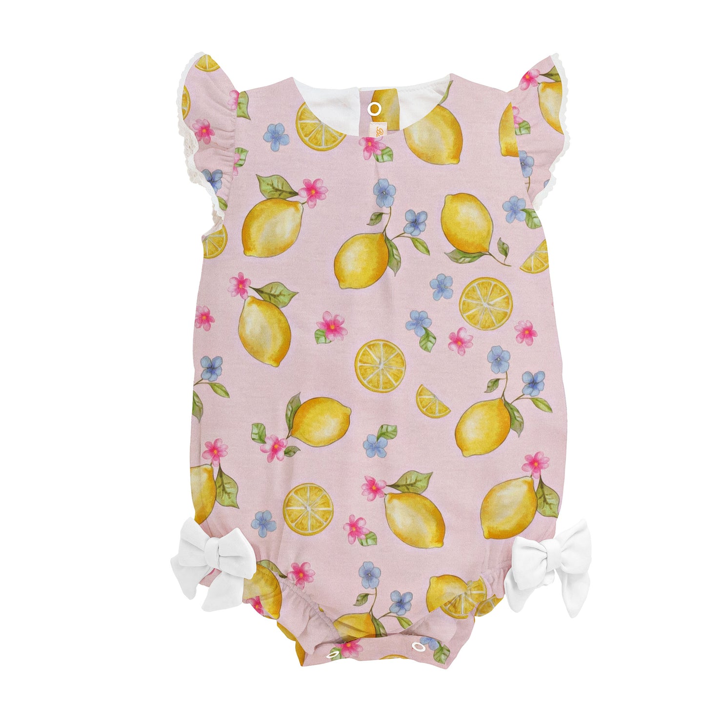 Fresh Lemons Printed Bubble with Ruffles & Bows