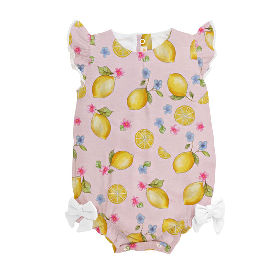 Fresh Lemons Printed Bubble with Ruffles & Bows