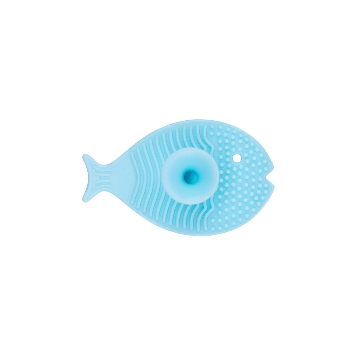 Silicone Mini Fish Scrub / Cradle Cap Brush, Aqua