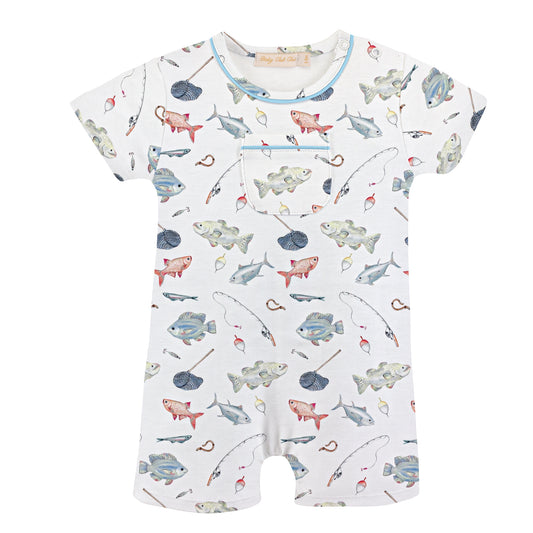 Fishing Day Printed Romper with Pocket