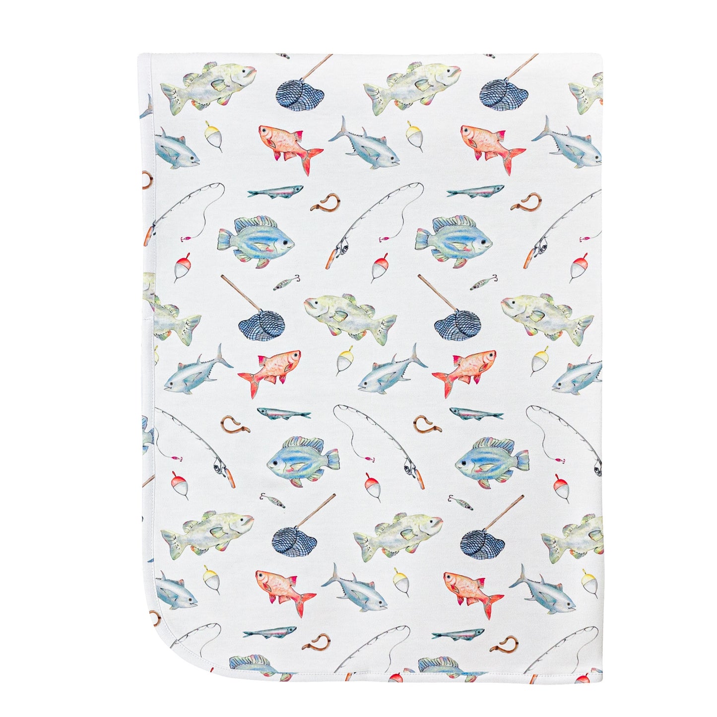 Fishing Day Printed Receiving Blanket