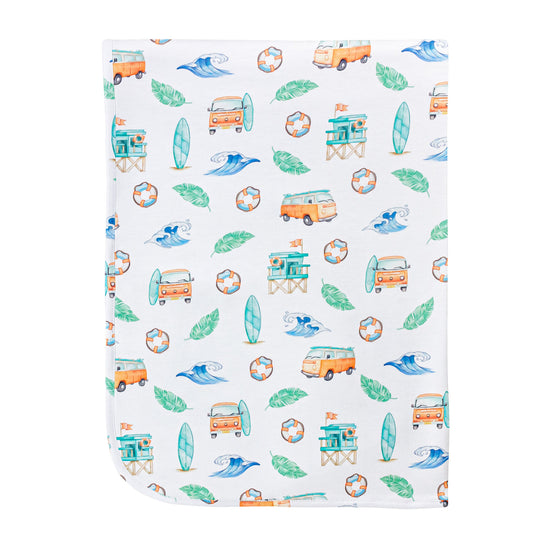 Surfing Printed Receiving Blanket