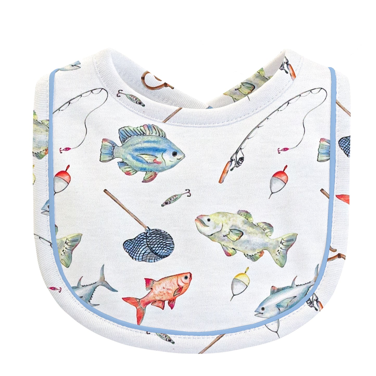 Fishing Day Bib with Piping Trim