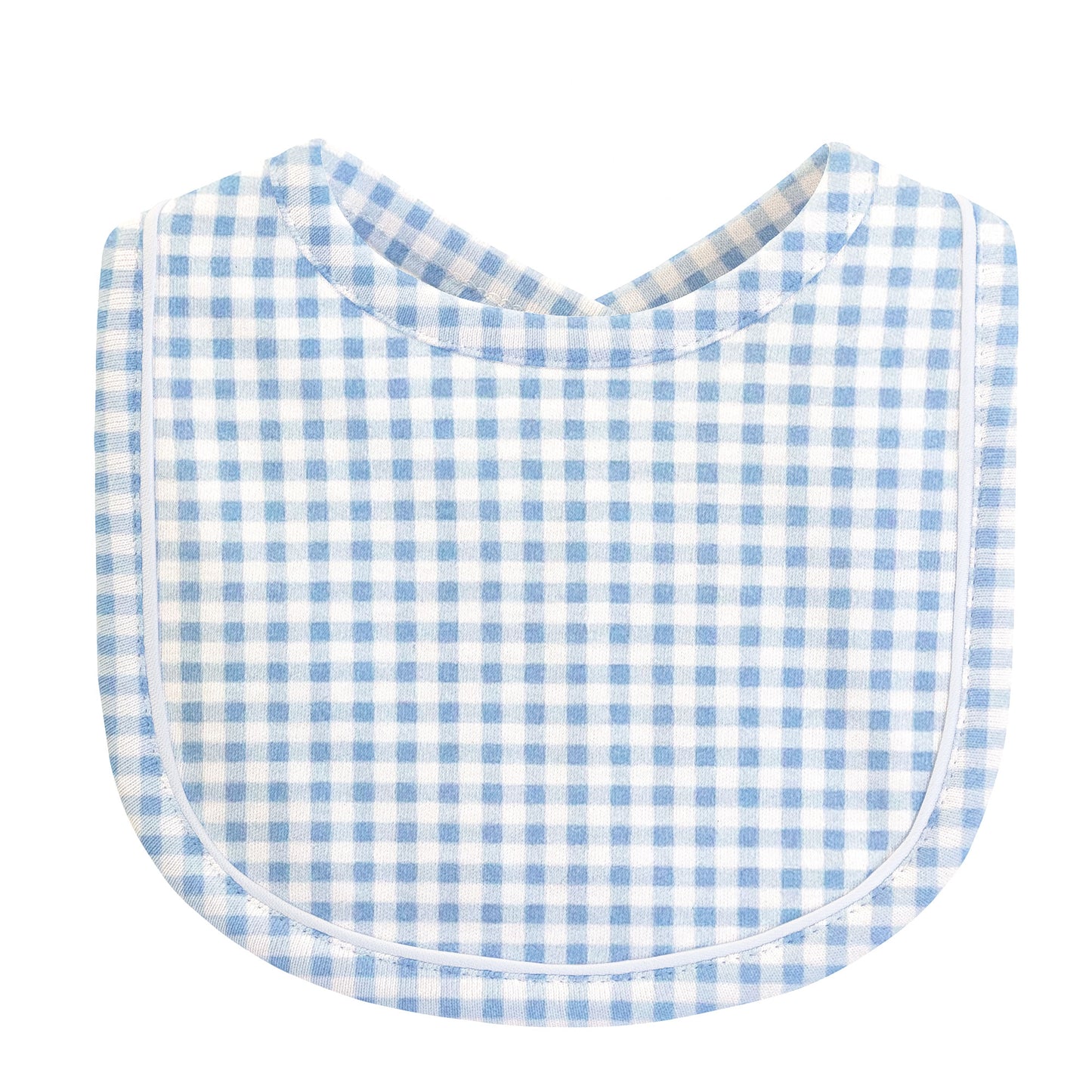 Blue Mini Checks Bib with Piping Trim