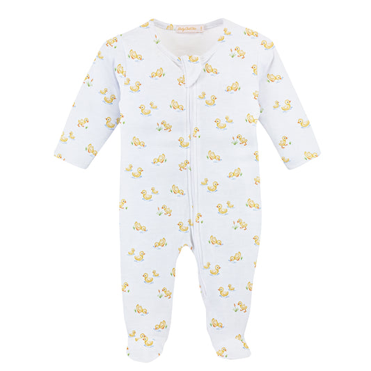 Baby Duckies Printed Zipped Footie