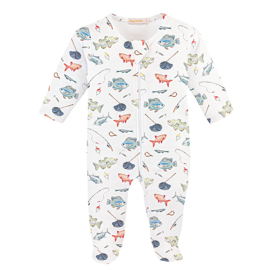 Fishing Day Printed Zipped Footie