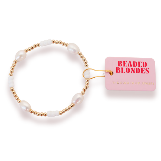 Pearl Poppi Bracelet in White (Kids Size)