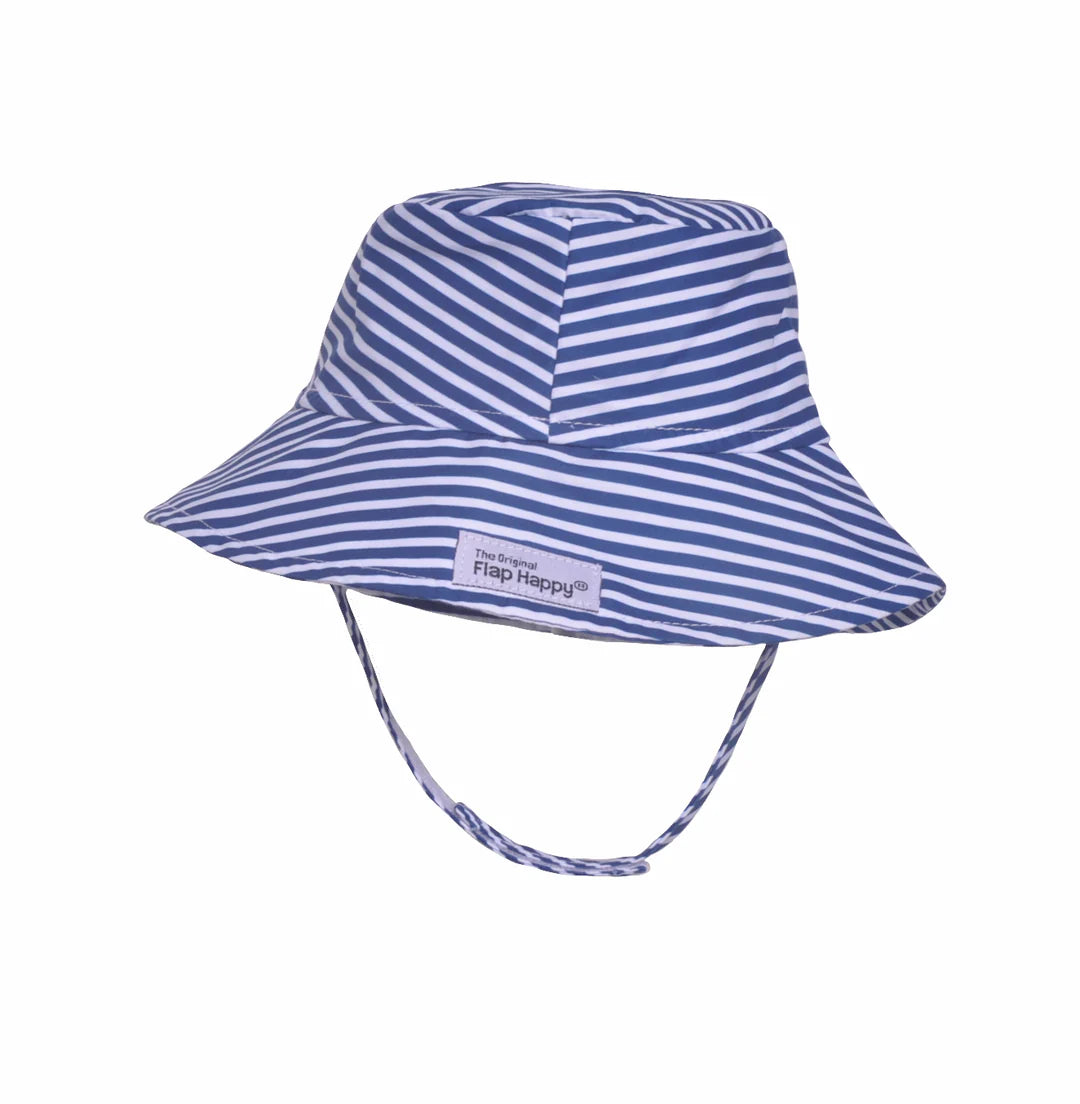 UPF 50+ Bucket Hat, Navy Preppy Stripe