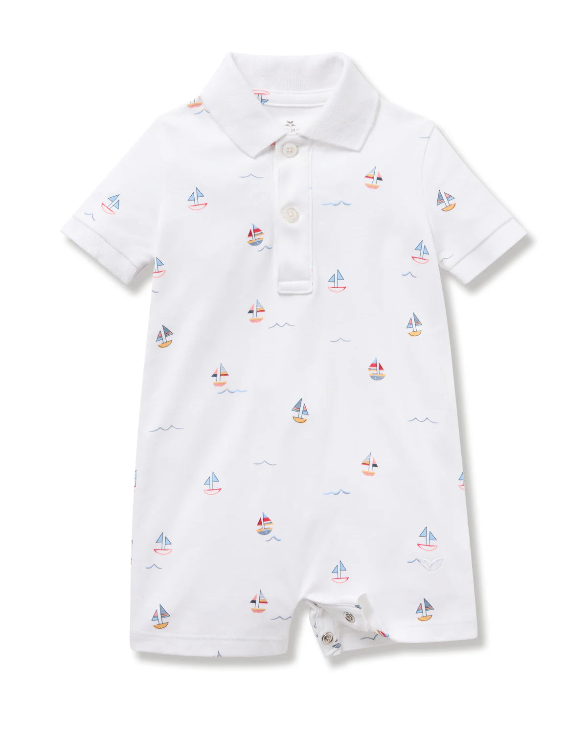 Baby Boy Pima Play Romper in Bateau